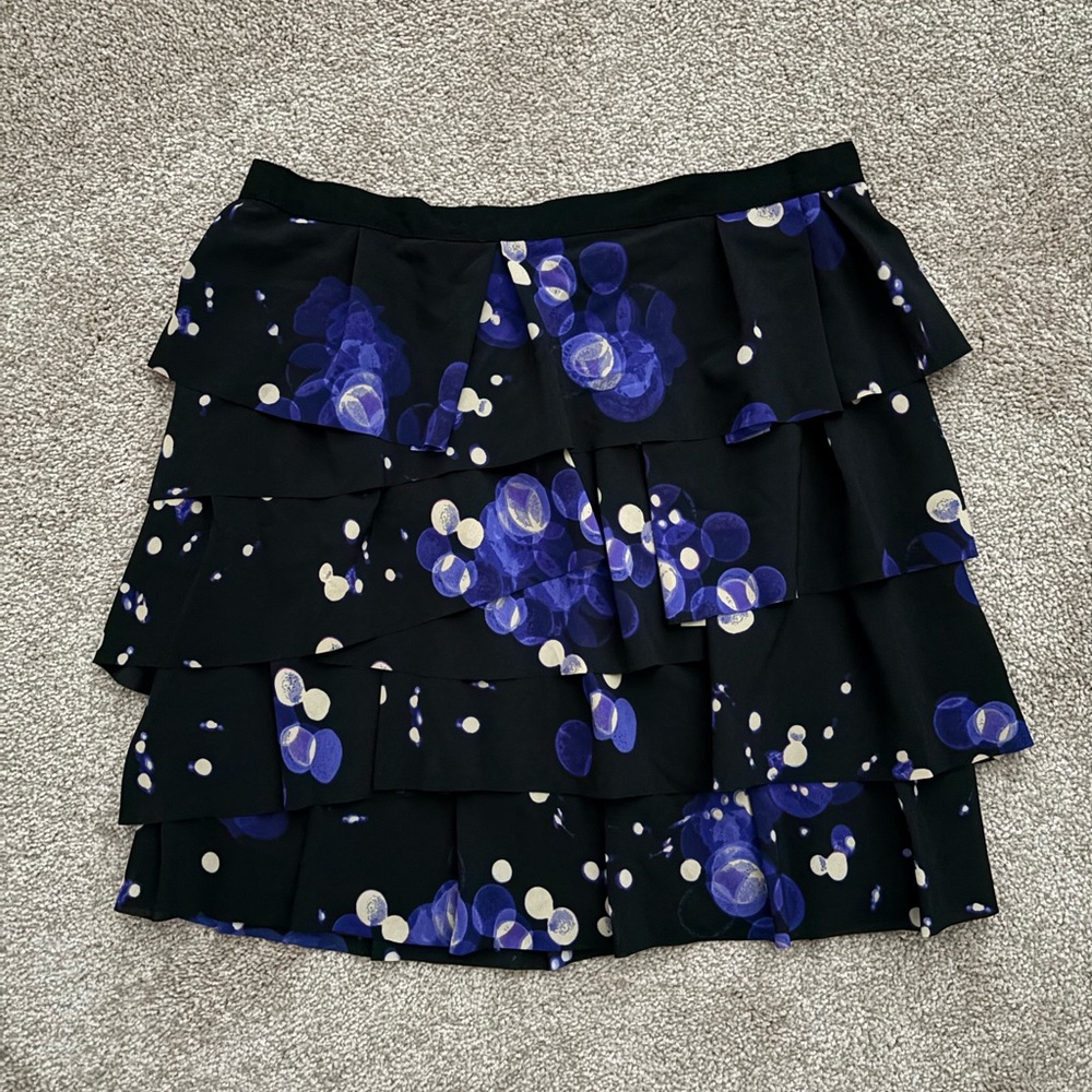 Chic Black and Blue Layered Mini Skirt